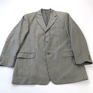 Zino Italy 44L Long Silk Wool Blend Sport Coat Jacket Blue Brown Beige MINT
